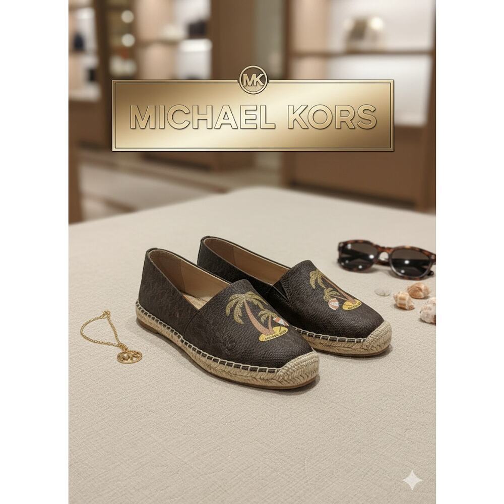 Michael Kors Palm Tree Espadrilles Slip On Shoes Sz. 6